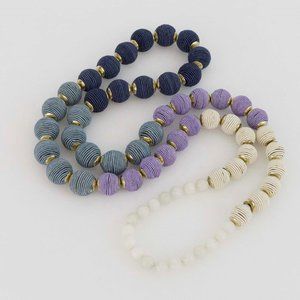 Necklace hand spun silk & semi precious stones